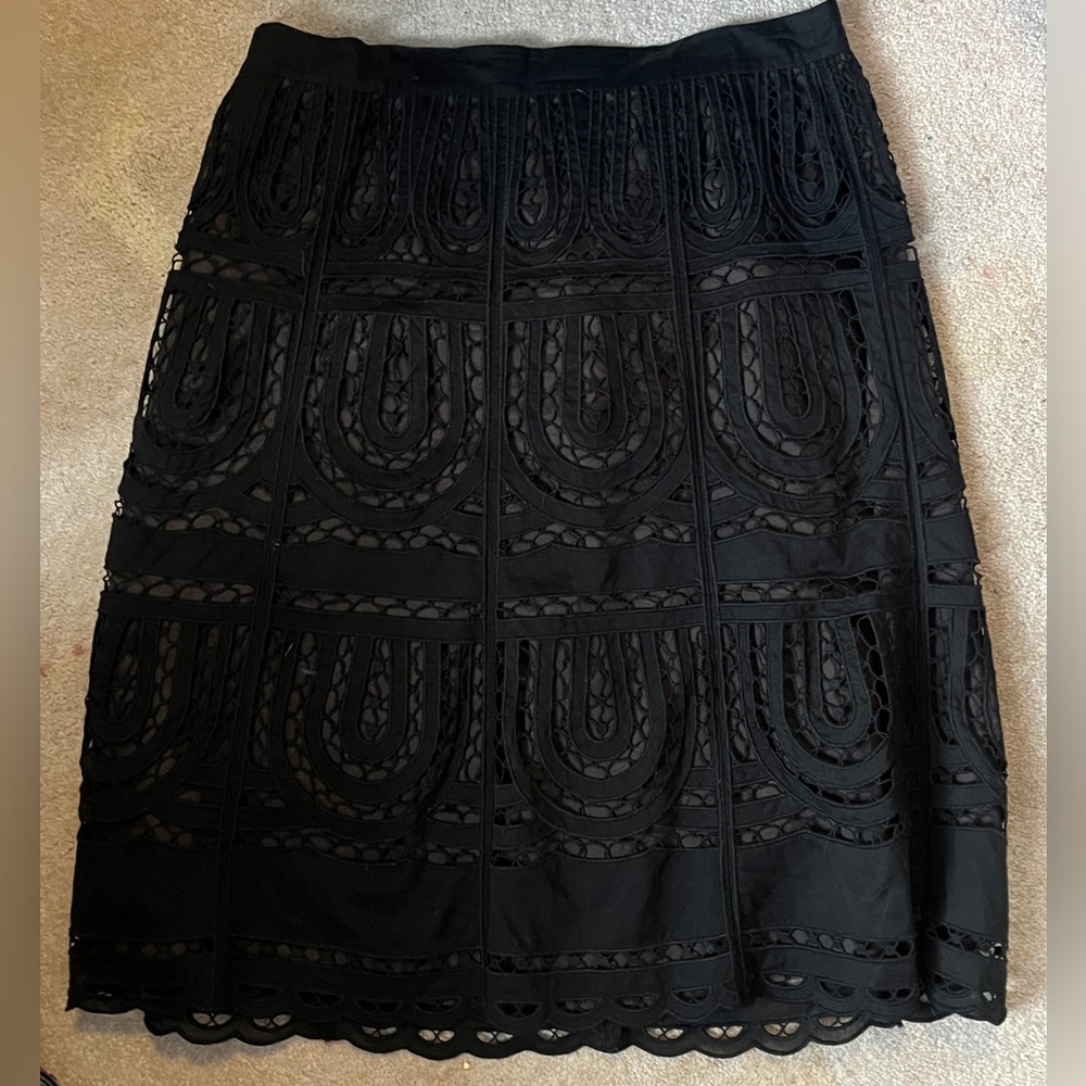 Ann Taylor Black Lace Skirt sz 6